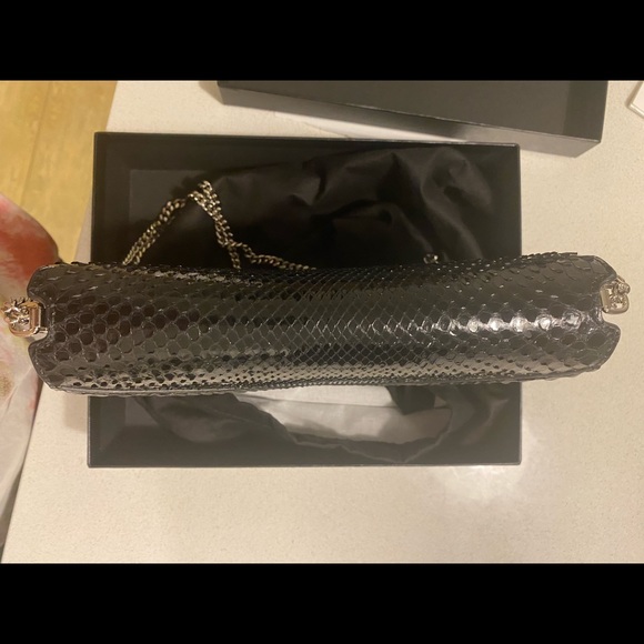 Black YSL Python Bag with silver adjustable straps - Picture 8 of 10